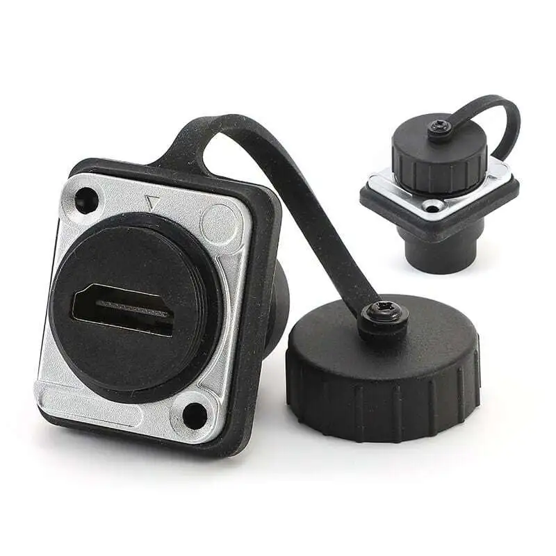 IP67防水D型HDMI 2.0スルーソケット 1