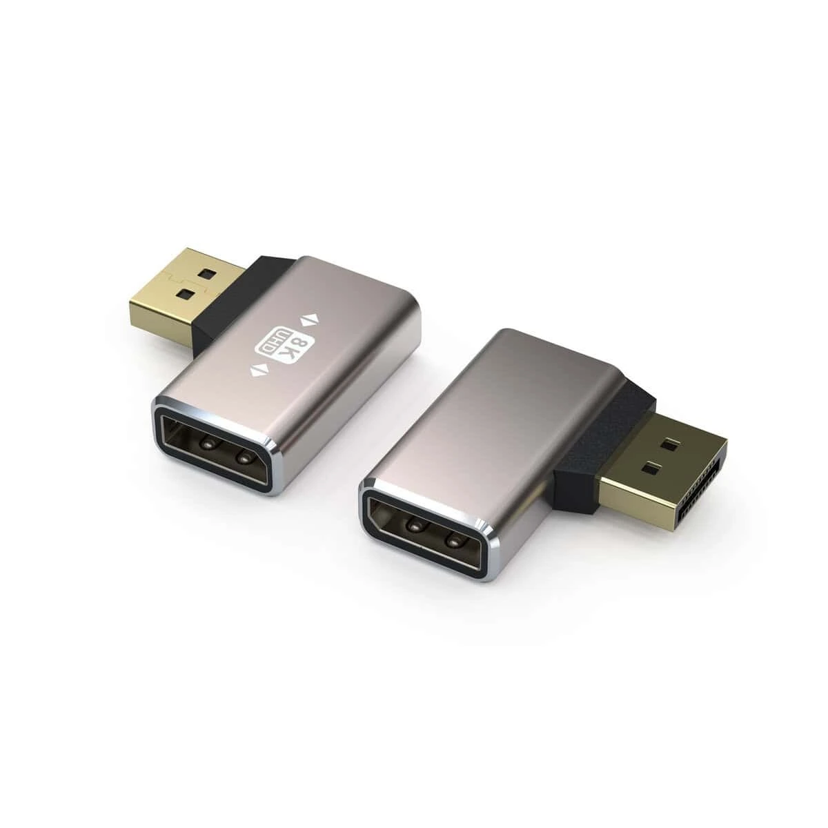 Adaptador DisplayPort a DisplayPort hembra en ángulo, acoplador DP a DP 8K 1