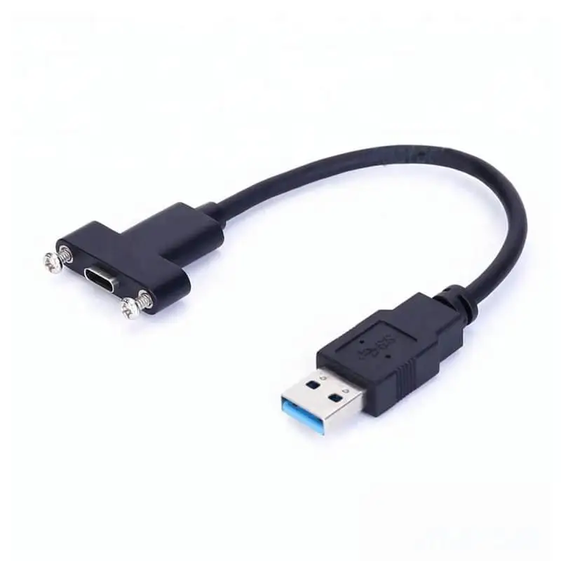 Panel Mount USB C to USB 3.0 A Female to Male Extension Cable 1