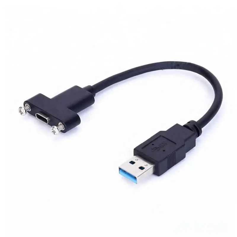 Panel Mount USB C to USB 3.0 A Female to Male Extension Cable 1