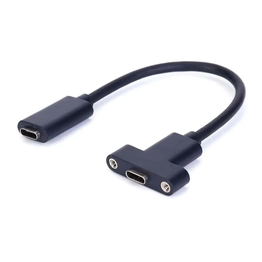 Female to Female USB C Panel Mount Cable 1