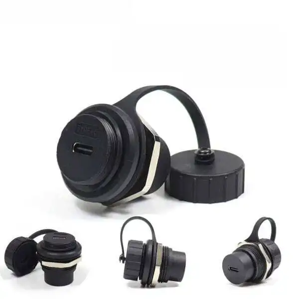 موصل USB 3.1 من النوع C دائري مقاوم للماء بمعيار IP67، يُركب على اللوحة 1