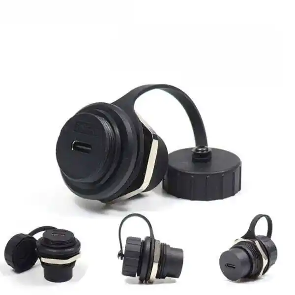 Round Type IP67 Waterproof USB 3.1 Type-C Panel Mount Coupler 1