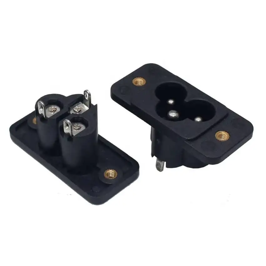IEC C6 Panel Mount Plug Adapter Power Connector Socket 1