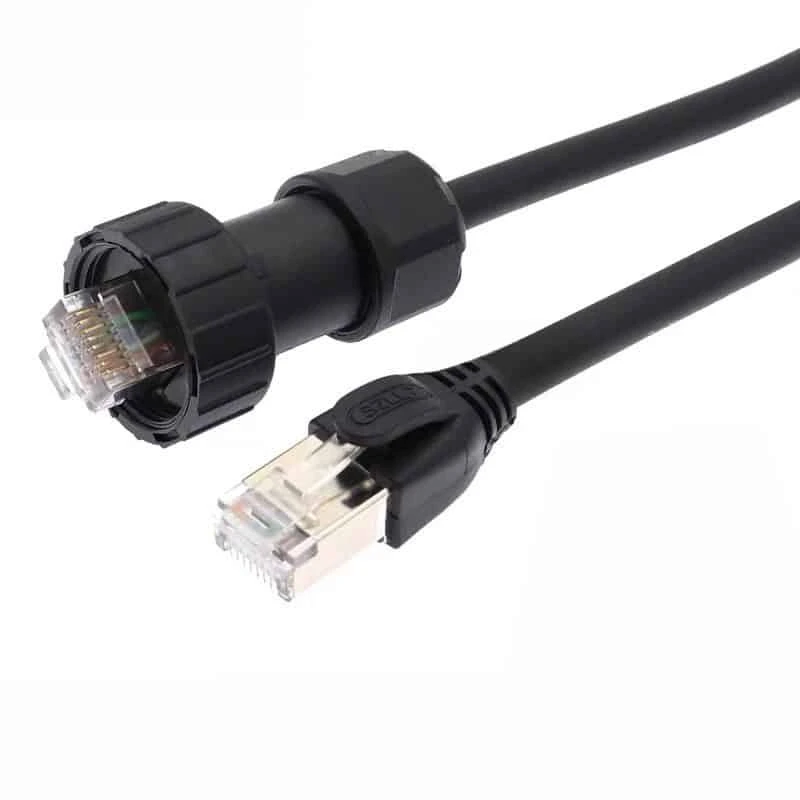 RJ45 Cat6 U/UTP イーサネット パネルマウント防水ケーブル 1