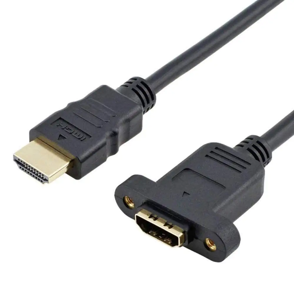 8K HDMI Panel Mount Extension cable, Male to Female 1