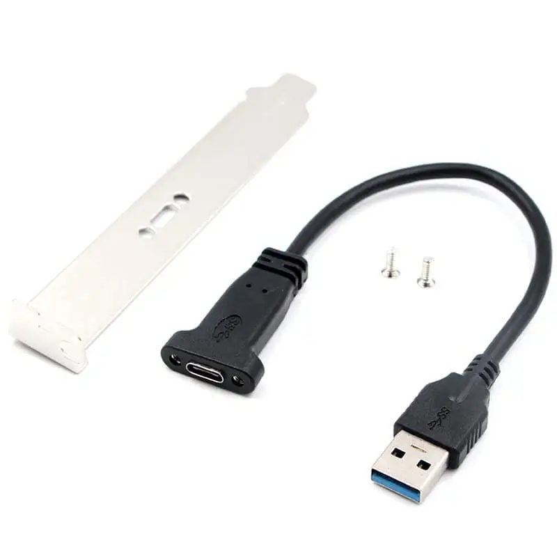 USB 3.0 A Male to USB C Slot Plate Adapter Cable 1