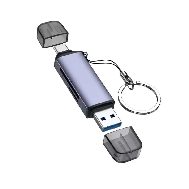 Lector de tarjetas USB 3.0 Tipo-C a SD TF USB A 3.0 1