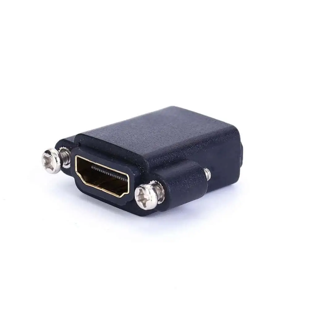 Adaptador de montaje en panel HDMI hembra a hembra con bloqueo de tornillo 1