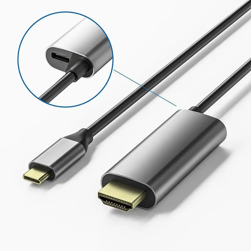 USB-C to HDMI Male to Male Adapter Cable with PD, up to 4K@60Hz 1