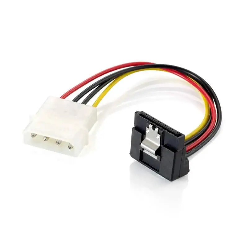 Angle SATA 15 pin female to 4 pin male LP4 5.25″ Power Cable Adapter 1