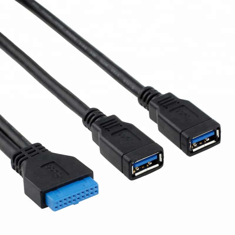 Dual USB 3.0 Female to Motherboard 20Pin Header Cable