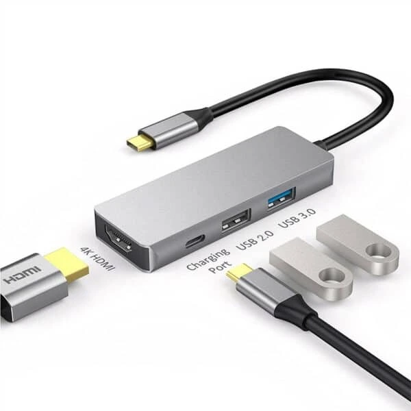Adaptadores de concentrador USB 3.0 USB-C a HDMI 4 en 1 USB C 1