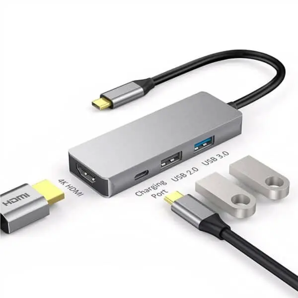 Adaptadores de concentrador USB 3.0 USB-C a HDMI 4 en 1 USB C 1