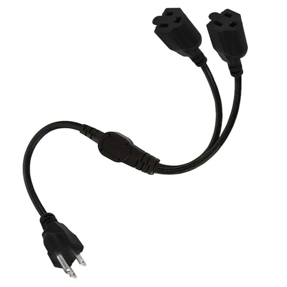 Divisor de cable de alimentación en Y NEMA 5-15P a NEMA 5-15R 1
