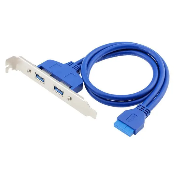 Cable USB 3.0 de 20 pines a 2 puertos USB A hembra con ranura USB 1