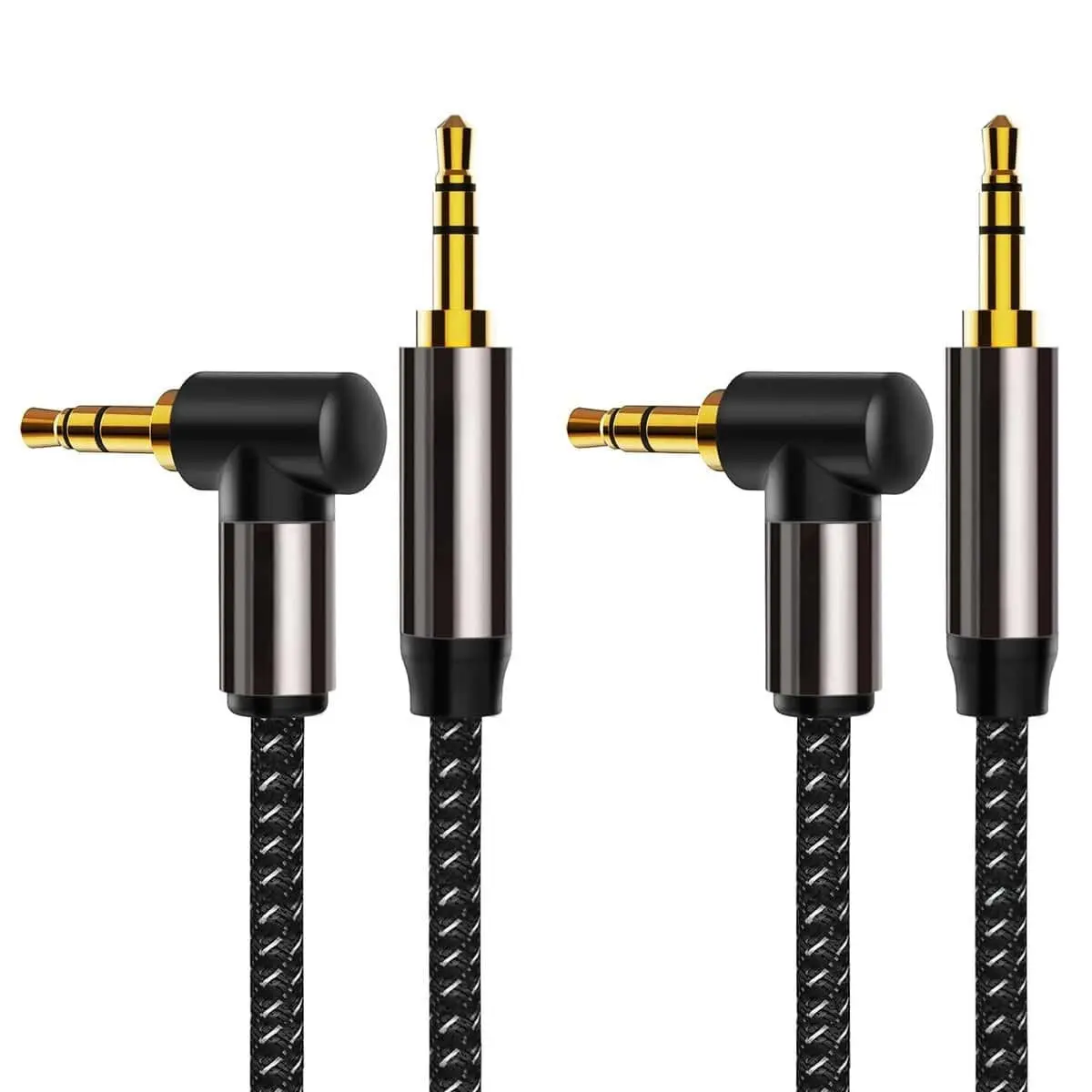 Cable de audio macho a macho de 3,5 mm en ángulo de 90 grados 1