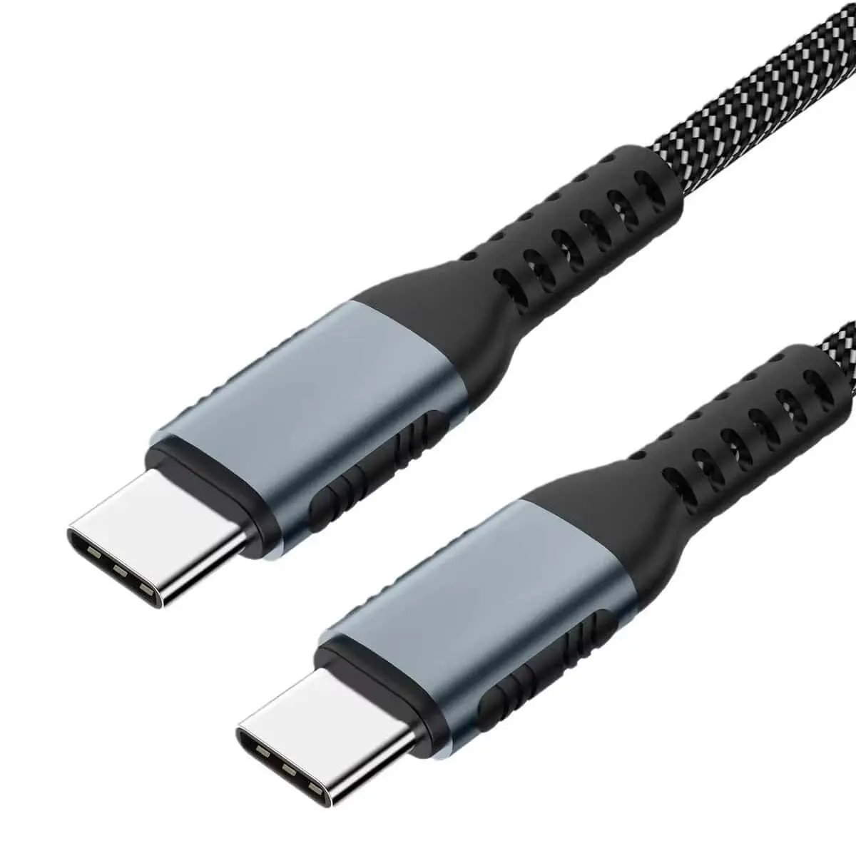 Cable de carga trenzado USB 2.0 tipo C a tipo C de 48 V, 5 A, 240 W, con chip E-mark de 480 Mbps 1