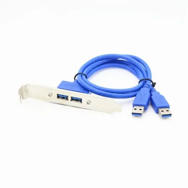 Dual USB 3.0 A Male to 2 Port USB A Female USB 3.0 Slot Bracket Cable 1