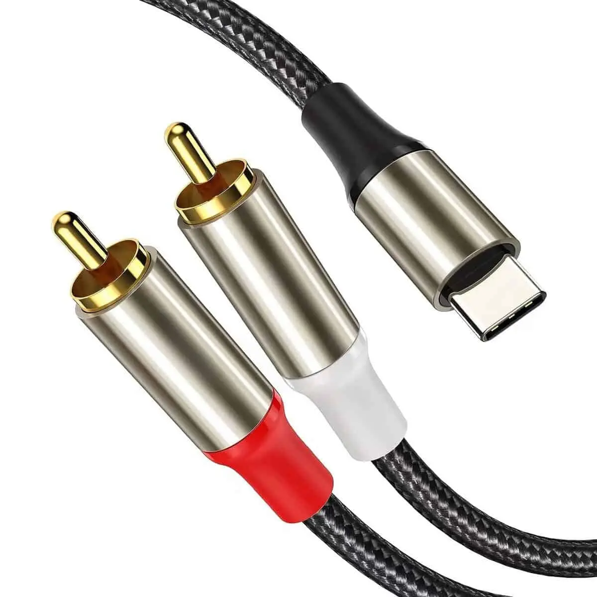 Cable de audio estéreo USB tipo C macho a 2 RCA macho 1