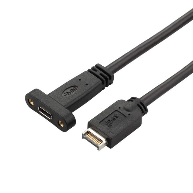 Einbau-USB-Typ-E-auf-USB-3.1-Typ-C-Verlängerungskabel (Stecker auf Buchse) 1