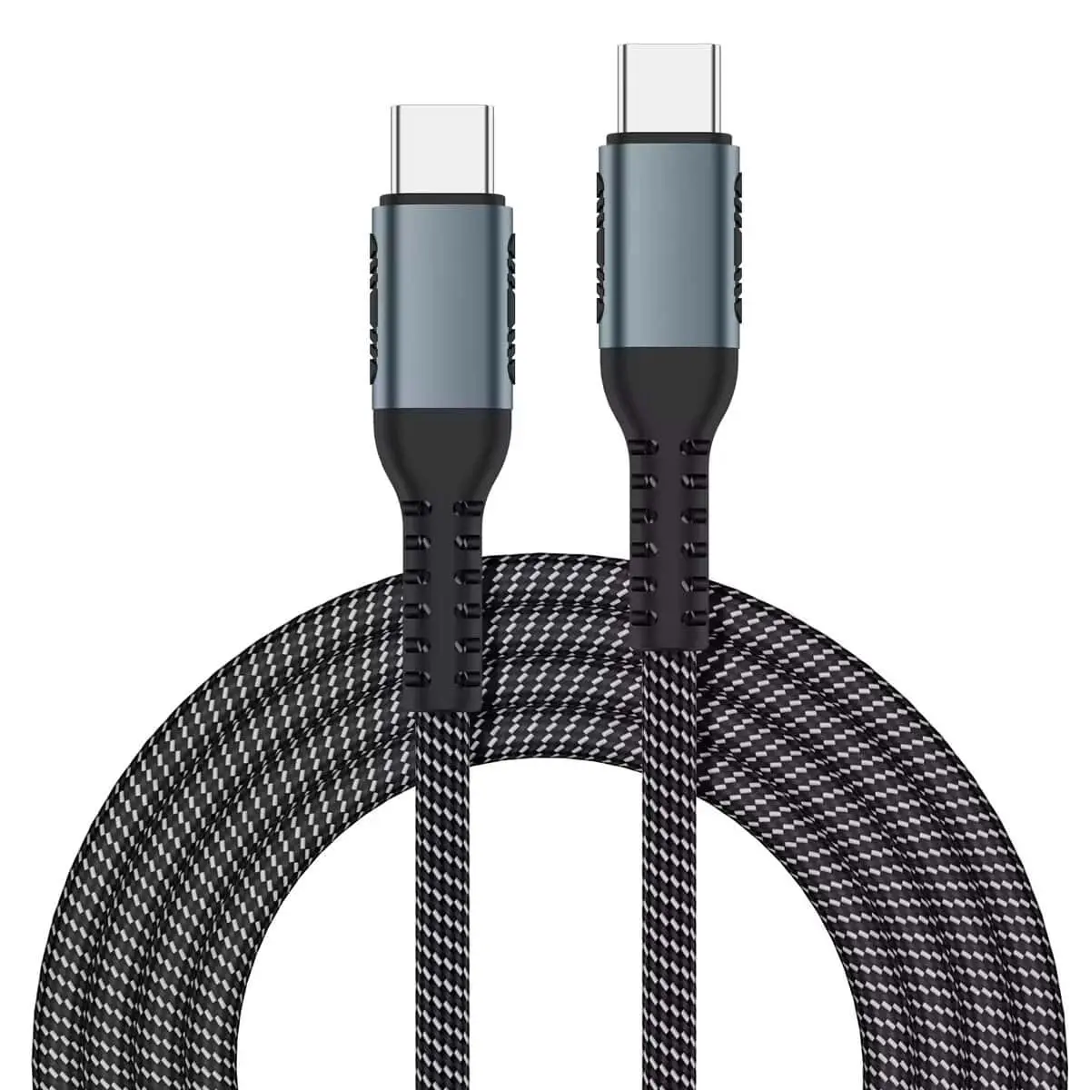 Cable de carga rápida trenzado USB 2.0 tipo C a tipo C 20 V 5 A 100 W 480 Mbps 1