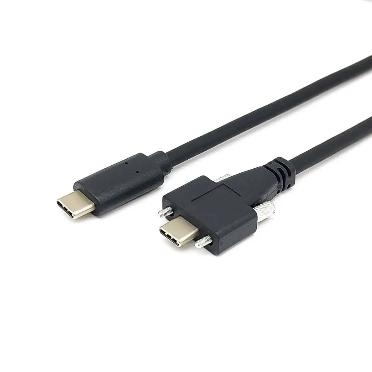 USB 3.1 Type C USB-C Panel Mount Cable, Male to Male 1