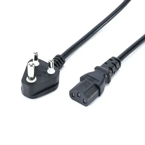 South Africa India Russia 3Pin Plug to IEC320 C13 Power Cord 1