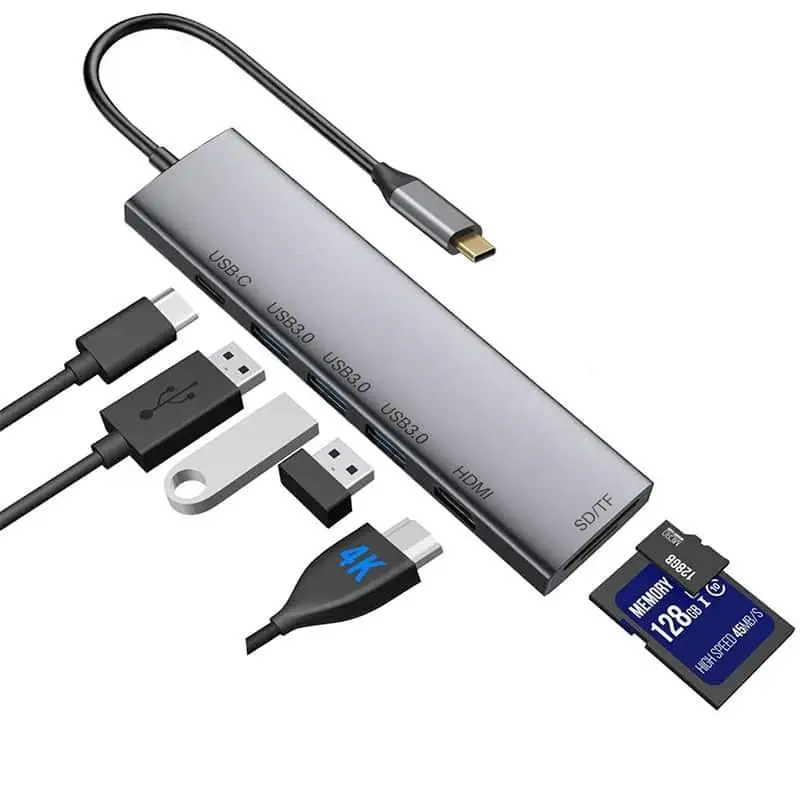 USB Type C to HDMI Adapter SD TF and PD 7 in 1 Hub 1