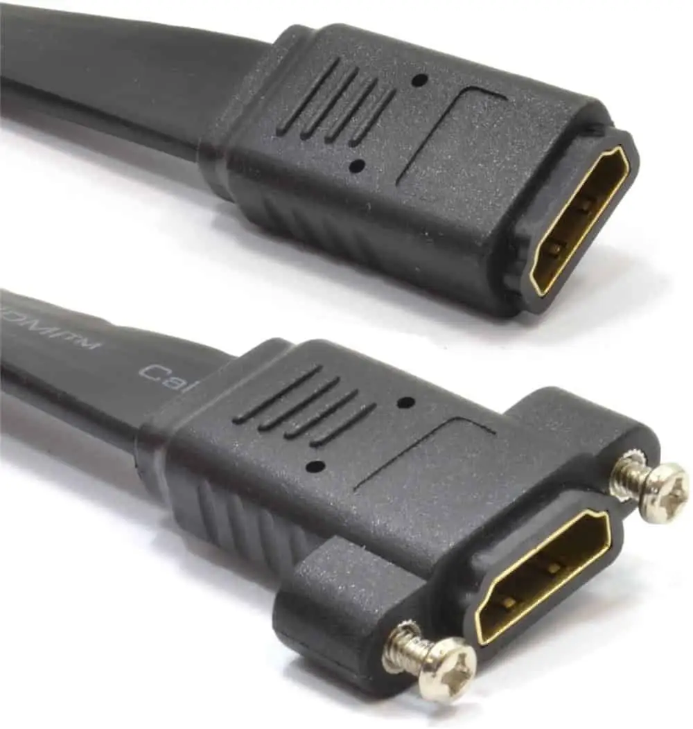 Flat 4K HDMI Cable Female to Female Panel Mount 2.0 Cable 1