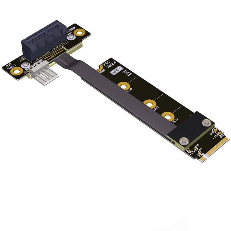 كابل تمديد بطاقة محول PCIE X1 إلى M.2 NGFF NVMe key M Riser 1