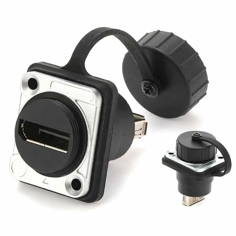 IP67 Waterproof D-Type DP Through Socket 1
