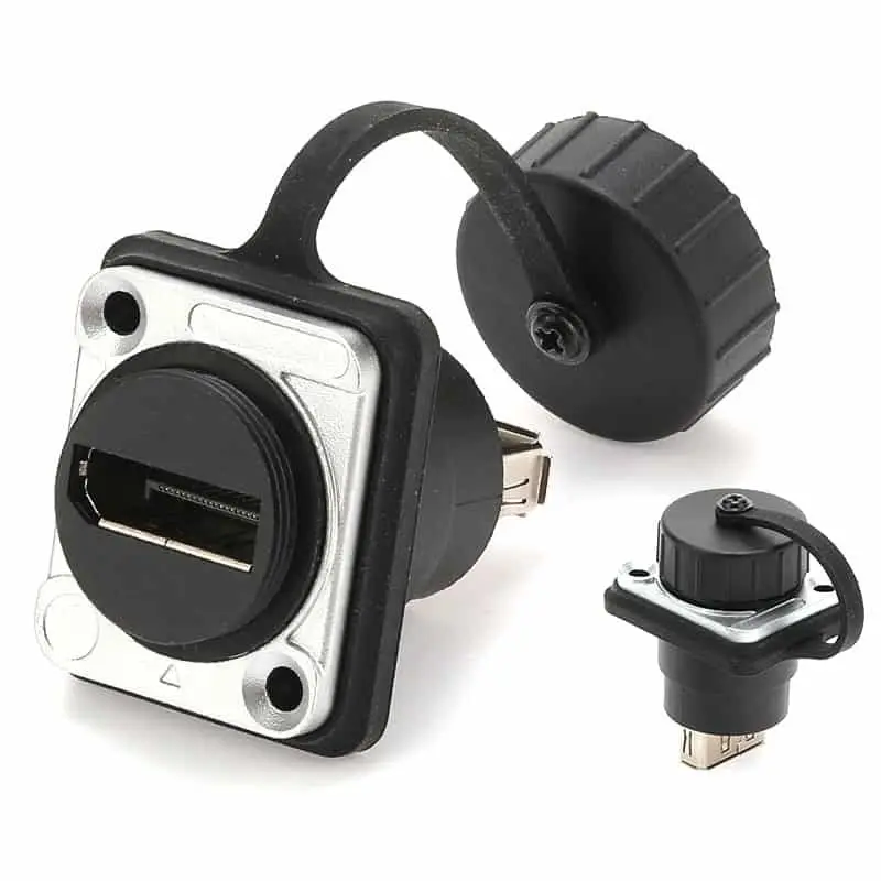 IP67 Waterproof D-Type DP Through Socket 1