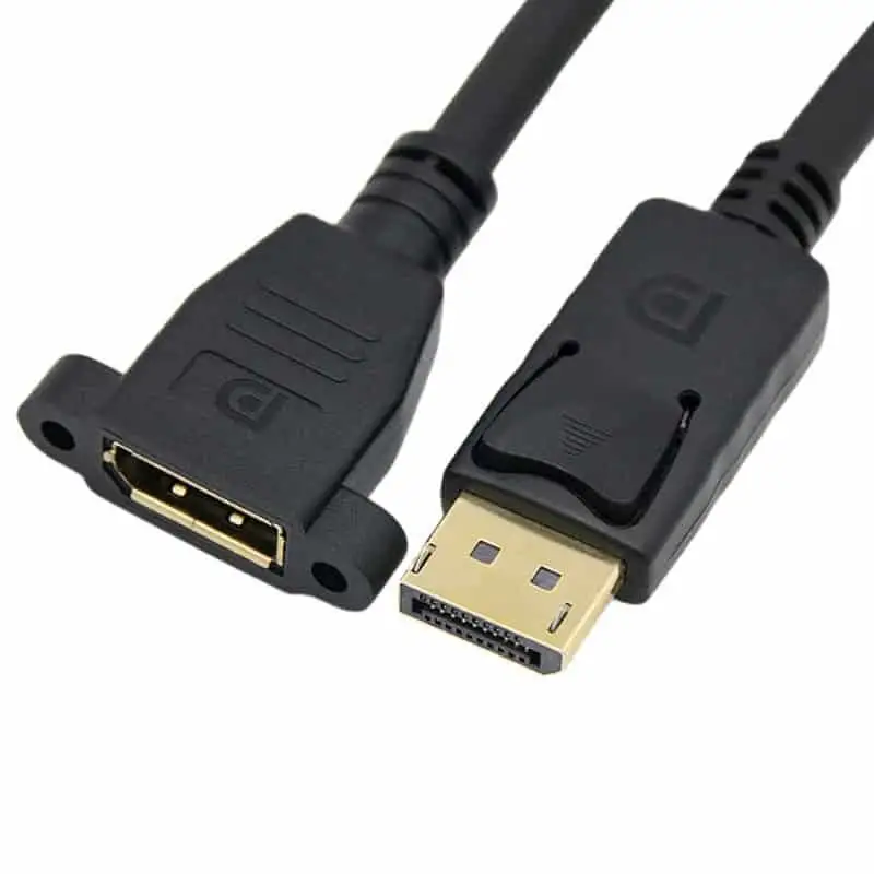 Panel Mount DisplayPort Cable Extension Male to Female 1
