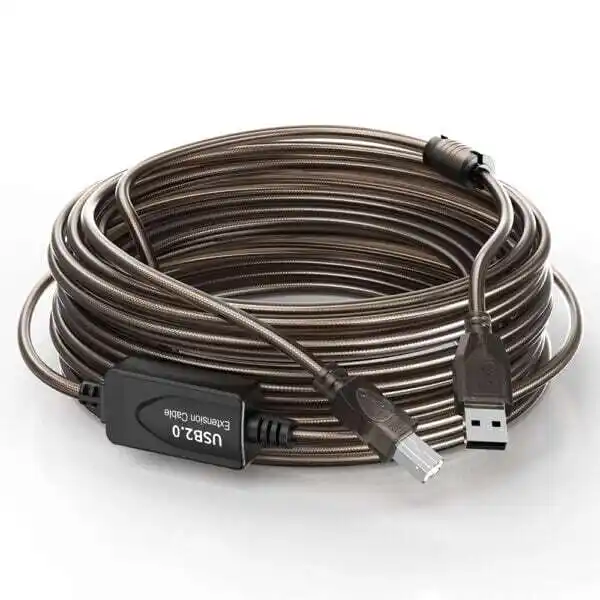 Active USB 2.0 A Male to Type B Male Printer Cable With Booster 480Mbps 1