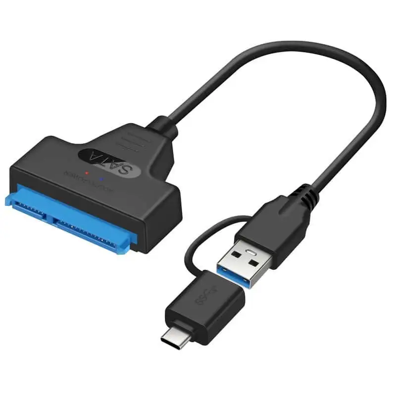 USB-A USB-C to SATA 2 in 1 Adapter Cable, Support 2.5” hard drive 1