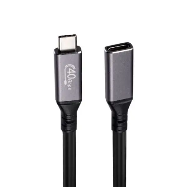 Cable de extensión trenzado USB 4 macho a hembra, 8K, 240 W, 40 Gbps, carcasa de aluminio 1