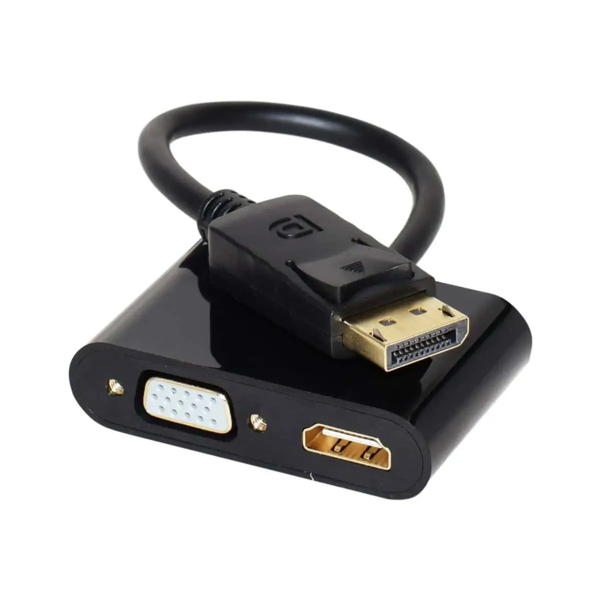 2 in 1 DisplayPort to HDMI VGA Adapter Converter 4K 1080P 1