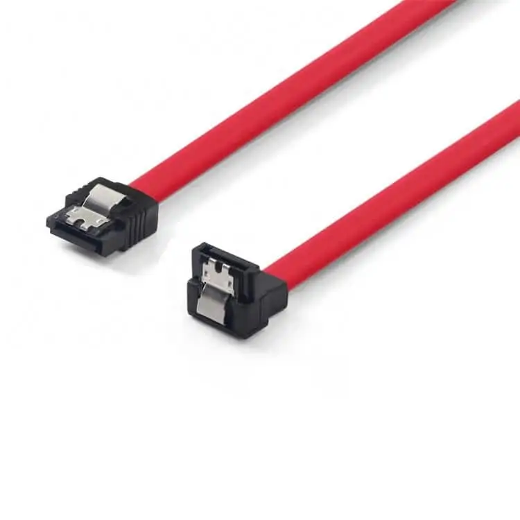 SATA III Cable, 90 Degree Angle SATA 3.0 HDD SDD Data Cable with Locking Latch 1