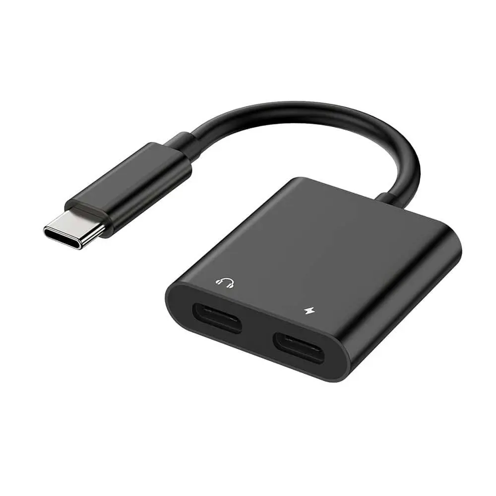 Adaptador de audio USB tipo C macho a doble USB tipo C hembra 1