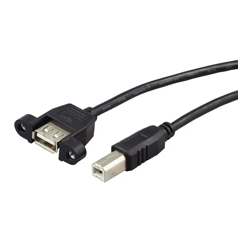 Cable USB 2.0 de montaje en panel B a A macho a hembra 1