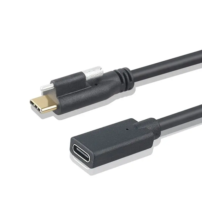 Cable USB 3.1 Tipo C USB-C macho a hembra para montaje en panel con varilla roscada 1