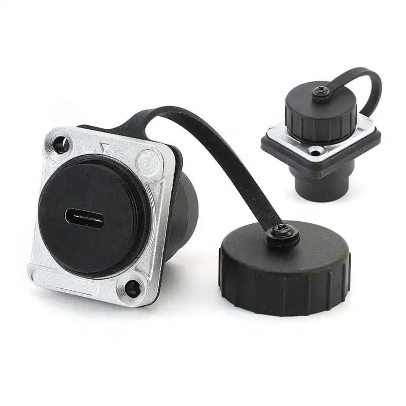 IP67 Waterproof D-Type USB 3.1 Type-C Through Socket 1