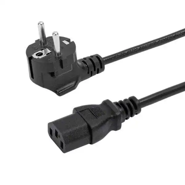 Cable de alimentación Schuko europeo en ángulo de 90° CEE 7/7 a IEC320 C13 1