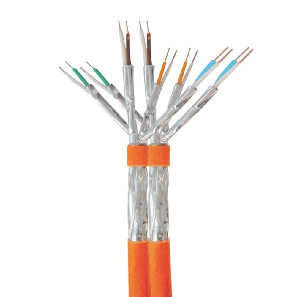 Cable de instalación Ethernet de par trenzado dúplex Cat7 S/FTP, blindado y laminado, 600 MHz 1