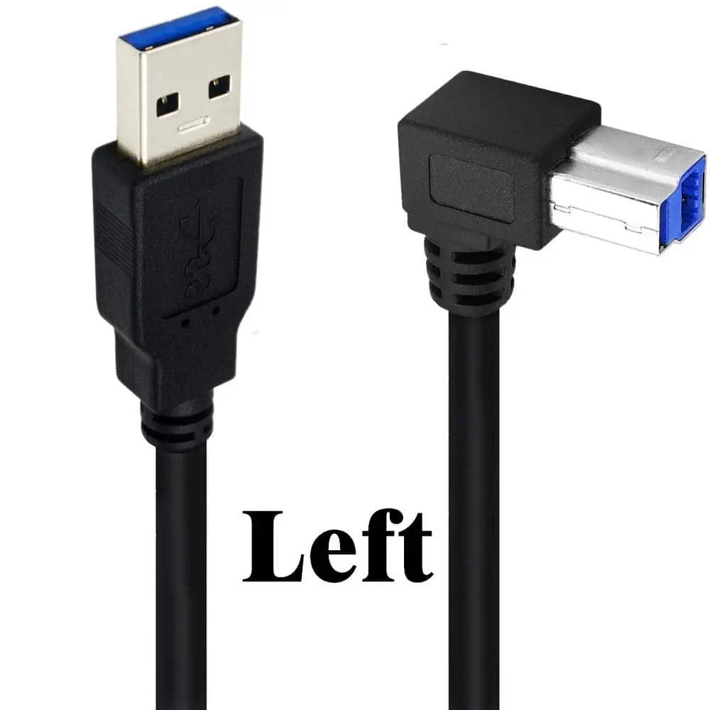 Cable de impresora USB 3.0 tipo A macho a tipo B macho SuperSpeed ​​Angle, 5 Gbps 1