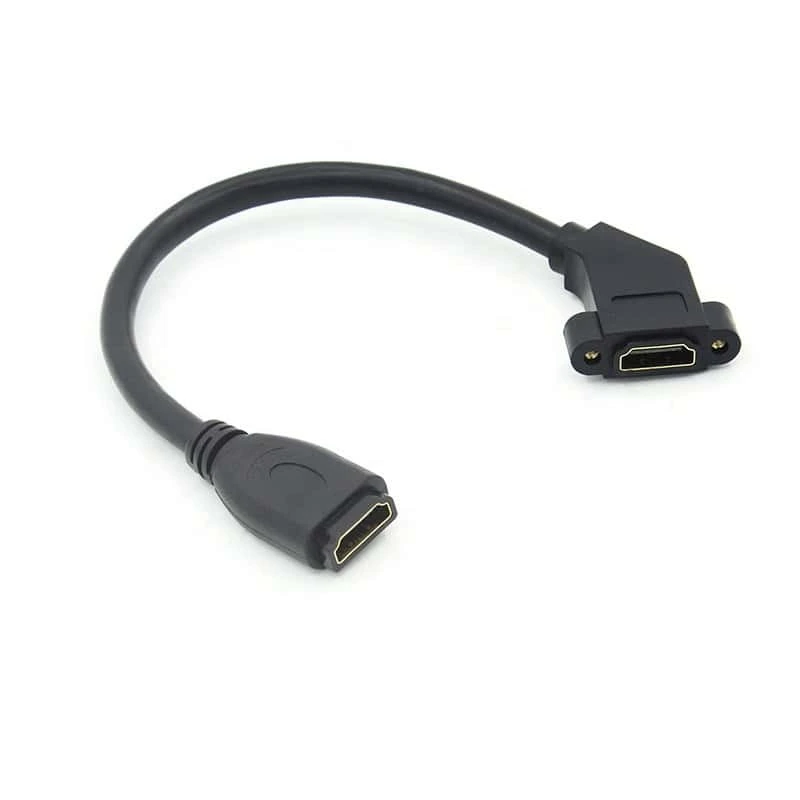 Cable HDMI 4K hembra a HDMI hembra para montaje en panel en ángulo de 45 grados 1