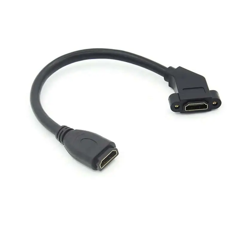 Cable HDMI 4K hembra a HDMI hembra para montaje en panel en ángulo de 45 grados 1
