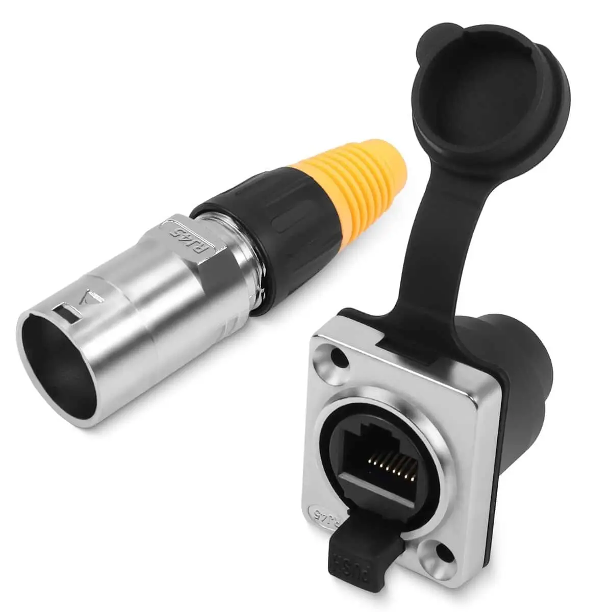 Adaptador RJ45 impermeable para montaje en panel, conjunto de acoplador de red industrial 1