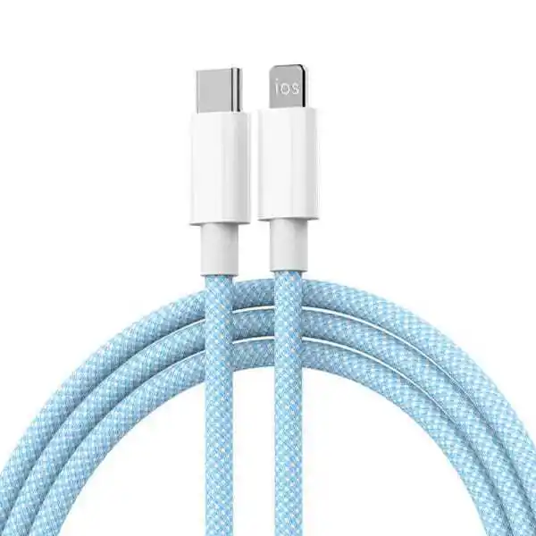 Cable trenzado de carga rápida USB tipo C a Lightning, cable PD para iPhone 1